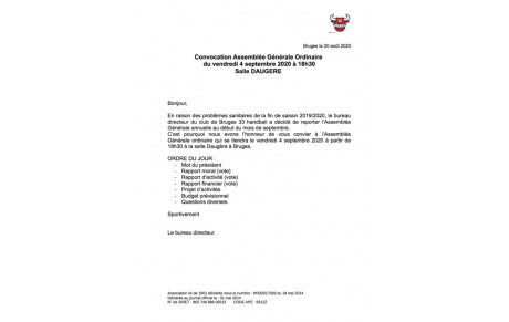 AG ORDINAIRE SAISON 2019-2020